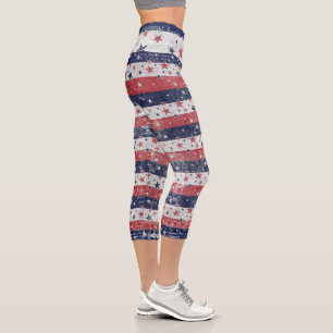 Grunge US Flagge Capri Leggings