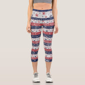 Grunge US Flagge Capri Leggings (Vorderseite)