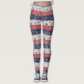 Grunge US Flagge Leggings (Vorderseite)