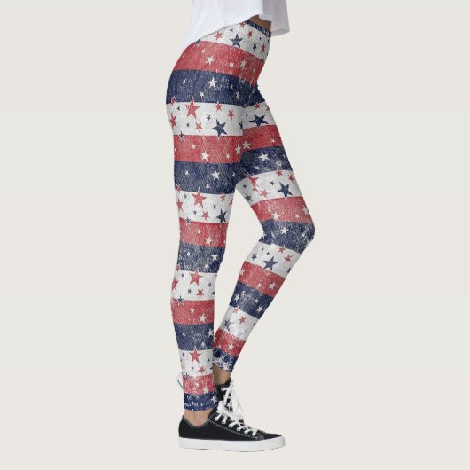 Grunge US Flagge Leggings (Rechts)