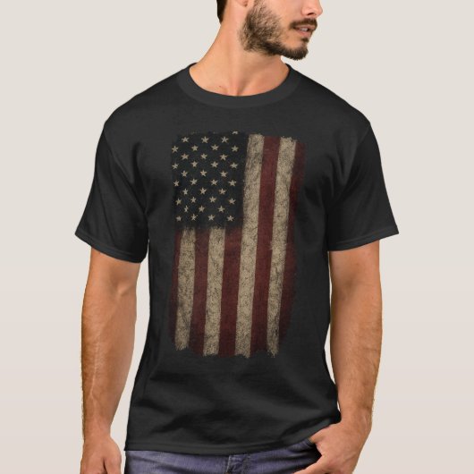 Grunge US-Flagge T-Shirt (Vorderseite)
