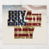Grunge USA 4. Juli Unabhängigkeitserklärung Grafik Bierflaschenetikett (Einzelnes Label)