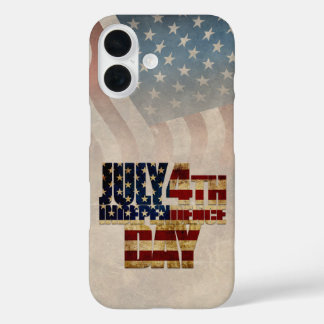 Grunge USA 4. Juli Unabhängigkeitserklärung Grafik iPhone 16 Hülle