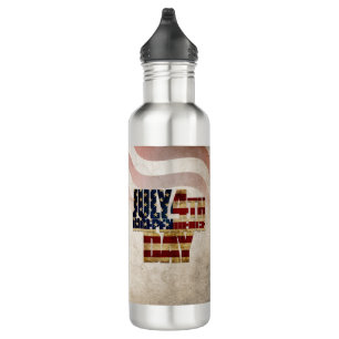 Grunge USA 4. Juli Unabhängigkeitserklärung Grafik Edelstahlflasche