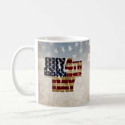 Grunge USA 4. Juli Unabhängigkeitserklärung Grafik Kaffeetasse (Links)
