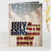 Grunge USA 4. Juli Unabhängigkeitserklärung Grafik Karte (Gelbe Blume)