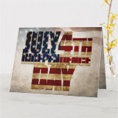 Grunge USA 4. Juli Unabhängigkeitserklärung Grafik Karte (Gelbe Blume)