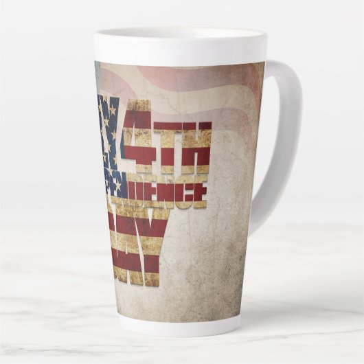 Grunge USA 4. Juli Unabhängigkeitserklärung Grafik Milchtasse (Rechte Ecke)
