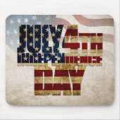 Grunge USA 4. Juli Unabhängigkeitserklärung Grafik Mousepad (Vorne)