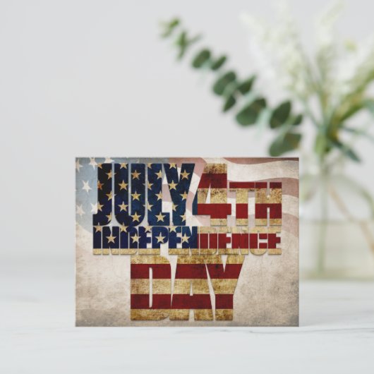 Grunge USA 4. Juli Unabhängigkeitserklärung Grafik Postkarte (Stehend Vorderseite)
