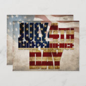 Grunge USA 4. Juli Unabhängigkeitserklärung Grafik Postkarte (Vorne/Hinten)