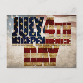 Grunge USA 4. Juli Unabhängigkeitserklärung Grafik Postkarte