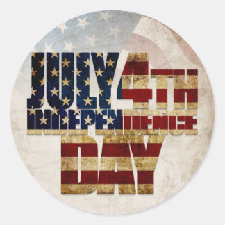 Grunge USA 4. Juli Unabhängigkeitserklärung Grafik Runder Aufkleber