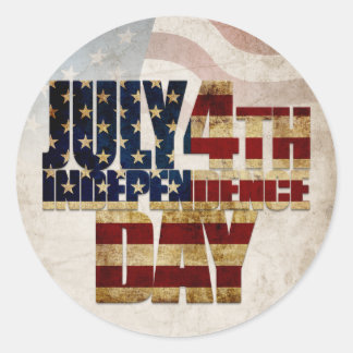 Grunge USA 4. Juli Unabhängigkeitserklärung Grafik Runder Aufkleber