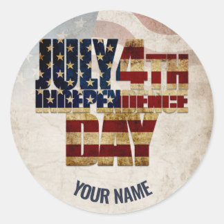 Grunge USA 4. Juli Unabhängigkeitserklärung Grafik Runder Aufkleber