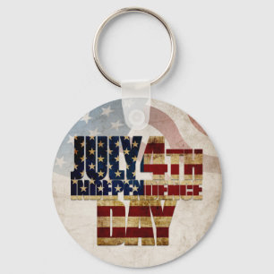 Grunge USA 4. Juli Unabhängigkeitserklärung Grafik Schlüsselanhänger