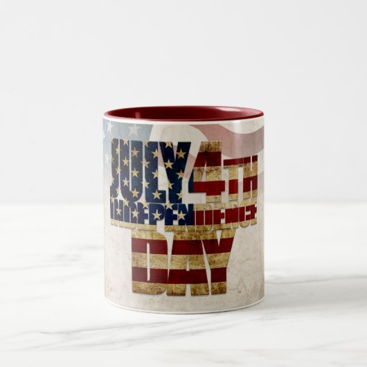 Grunge USA 4. Juli Unabhängigkeitserklärung Grafik Zweifarbige Tasse (Mittel)