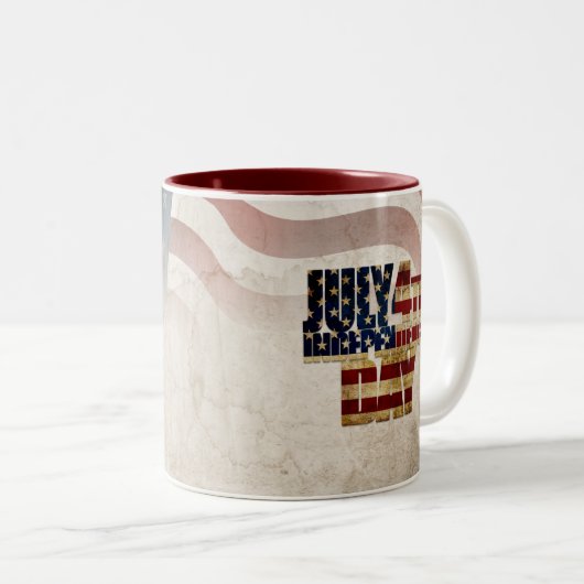 Grunge USA 4. Juli Unabhängigkeitserklärung Grafik Zweifarbige Tasse (VorderseiteRechts)