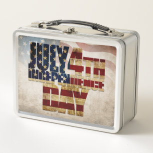 Grunge USA 4. Juli Unabhängigkeitsgrafik Metall Brotdose