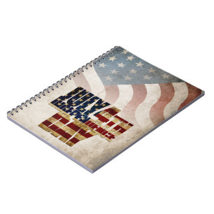 Grunge USA 4. Juli Unabhängigkeitsgrafik Notizblock