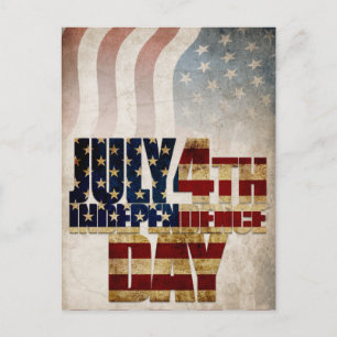 Grunge USA 4. Juli Unabhängigkeitsgrafik Postkarte
