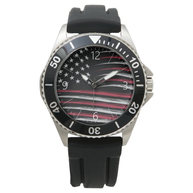 Grunge USA flag Armbanduhr (Vorderseite)