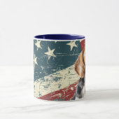 Grunge USA Flag Beagle Hound Dog Tasse (Zentrum)