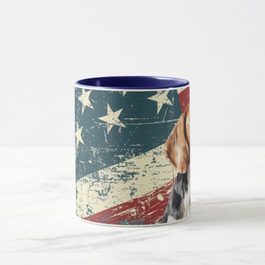 Grunge USA Flag Beagle Hound Dog Tasse (Zentrum)