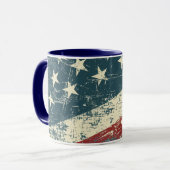 Grunge USA Flag Beagle Hound Dog Tasse (Vorderseite Links)