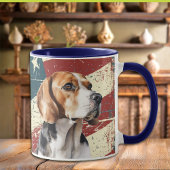 Grunge USA Flag Beagle Hound Dog Tasse