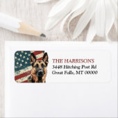 Grunge USA Flag Belgische Malinois-Rücksendeadress (Insitu)