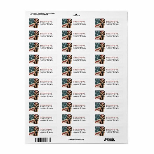 Grunge USA Flag Belgische Malinois-Rücksendeadress (Vorne)