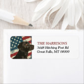 Grunge USA Flag Black Labrador Retriever Dog (Insitu)