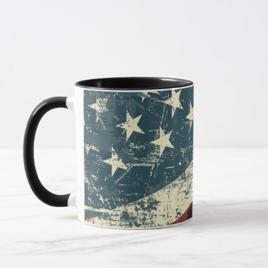 Grunge USA Flag Black Labrador Retriever Dog Tasse (Links)