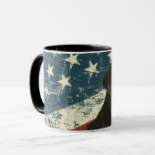 Grunge USA Flag Black Labrador Retriever Dog Tasse (Vorderseite Links)