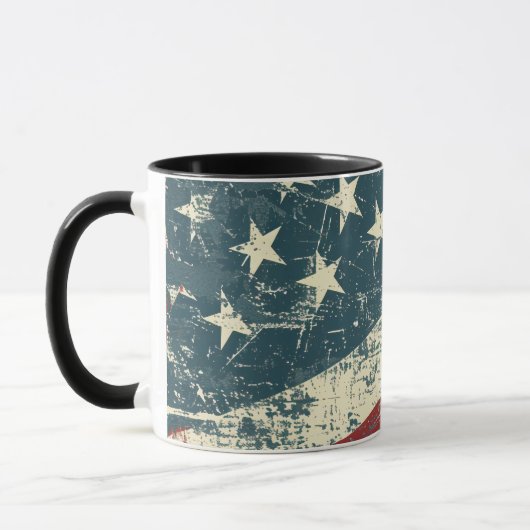 Grunge USA Flag Boxer Dog Tasse (Links)