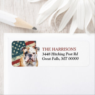 Grunge USA Flag Bulldog