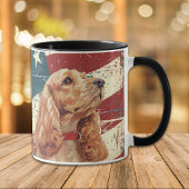 Grunge USA Flag Cocker Spaniel Dog Tasse
