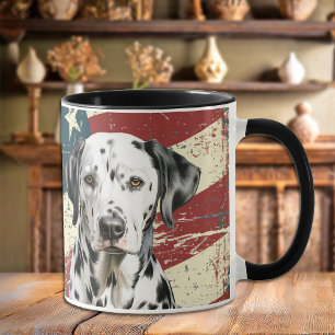 Grunge USA Flag Dalmatiner Dog Tasse