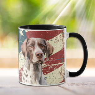 Grunge USA Flag Deutscher Kurzhaar-Hund Tasse