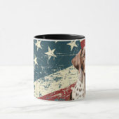 Grunge USA Flag Deutscher Kurzhaar-Hund Tasse (Zentrum)