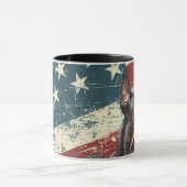 Grunge USA Flag Doberman Pinscher Dog Tasse (Zentrum)