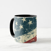 Grunge USA Flag Doberman Pinscher Dog Tasse (Vorderseite Links)