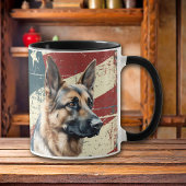 Grunge USA Flag German Shepherd Dog Tasse