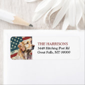 Grunge USA Flag Golden Retriever Rücksendeadresse (Insitu)