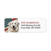 Grunge USA Flag Great Pyrenäen Dog (Vorne)