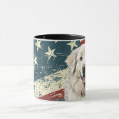 Grunge USA Flag Great Pyrenäen Dog Tasse (Zentrum)