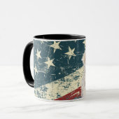 Grunge USA Flag Great Pyrenäen Dog Tasse (Vorderseite Links)