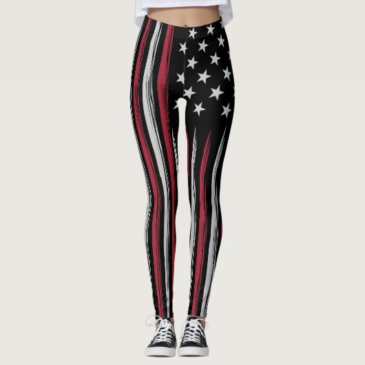 Grunge USA flag Leggings (Vorderseite)