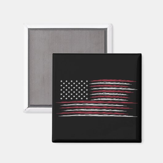 Grunge USA flag Magnet (Vorderseite/Rückseite)